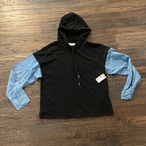 NEW!!! Black and denim hoodie (M)